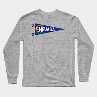 Nevada Flag Pennant Long Sleeve T-Shirt